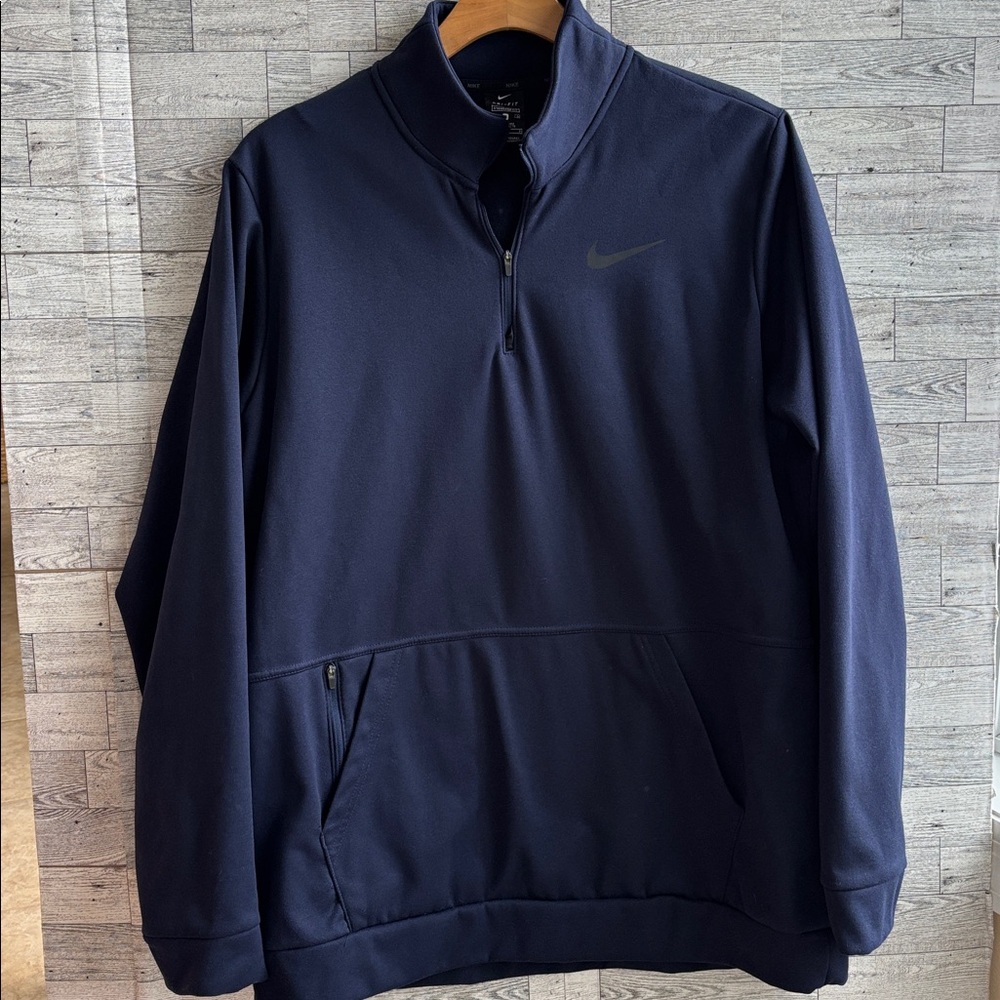 Nike Therma Sweatshirt Drifit Quarter Zip‎ Training CU6217-451 Blue Mens XL